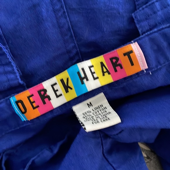 Derek Heart Blue Linen Blend Pants - Picture 3 of 3